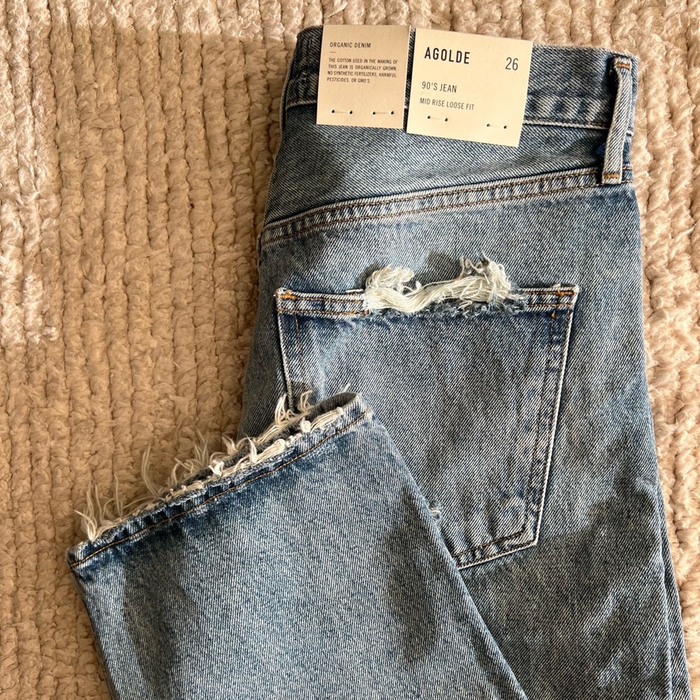 AGOLDE 90’s Mid Rise Loose Fit Jeans in ‘Isolate’ wash, size 26, NWT